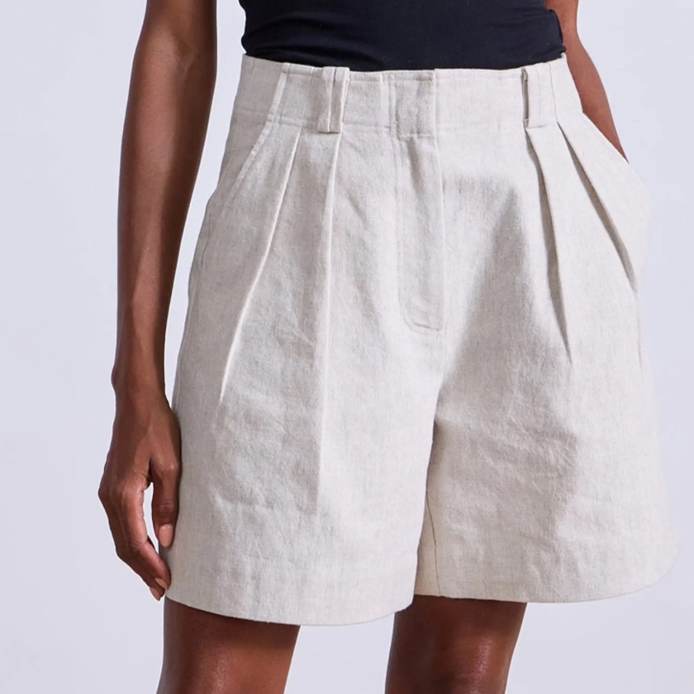APIECE APART LINAZA BERMUDA SHORT - SIZE 2 / FLAX